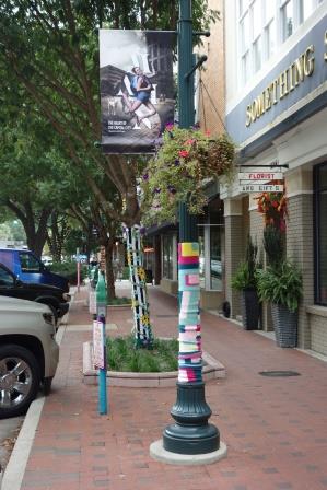 Yarn bombing on Columbia's Main Street