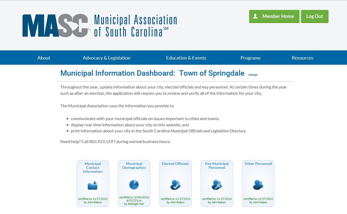 Municipal Information Dashboard