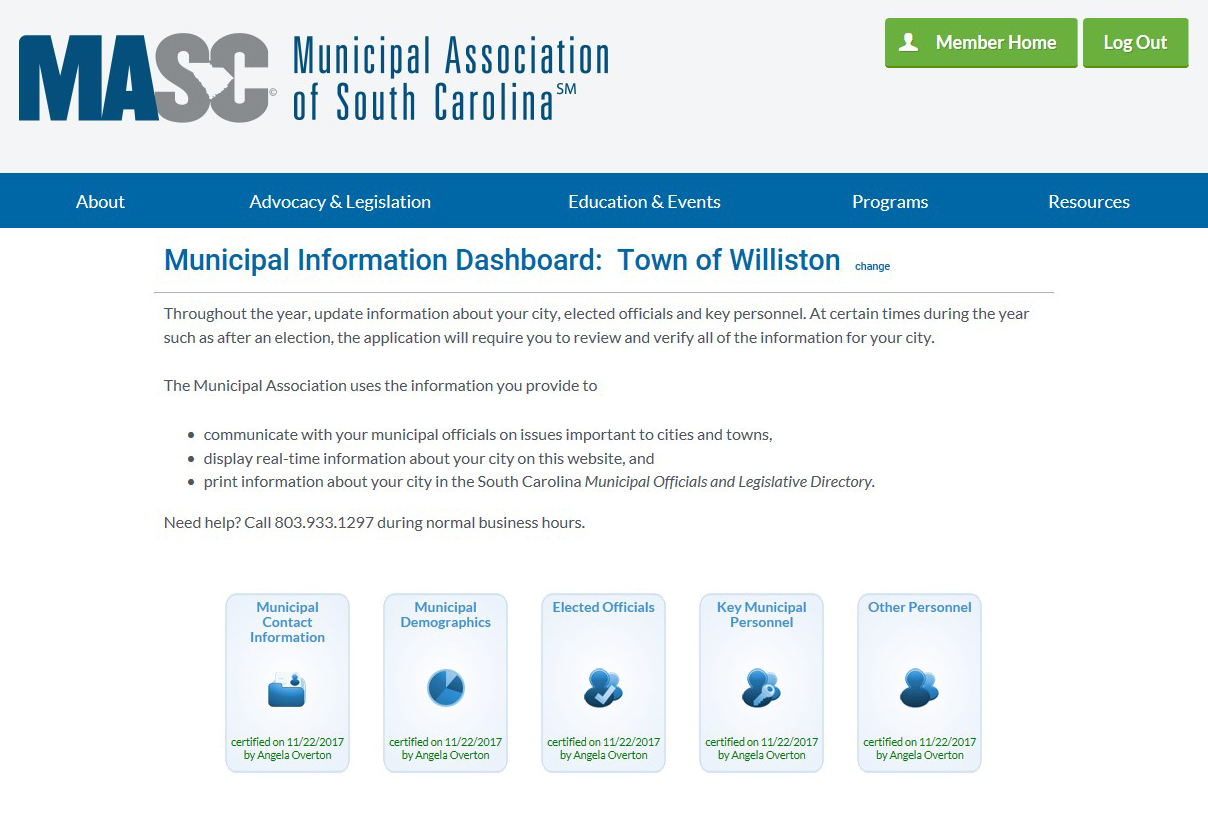 Municipal Information Dashboard