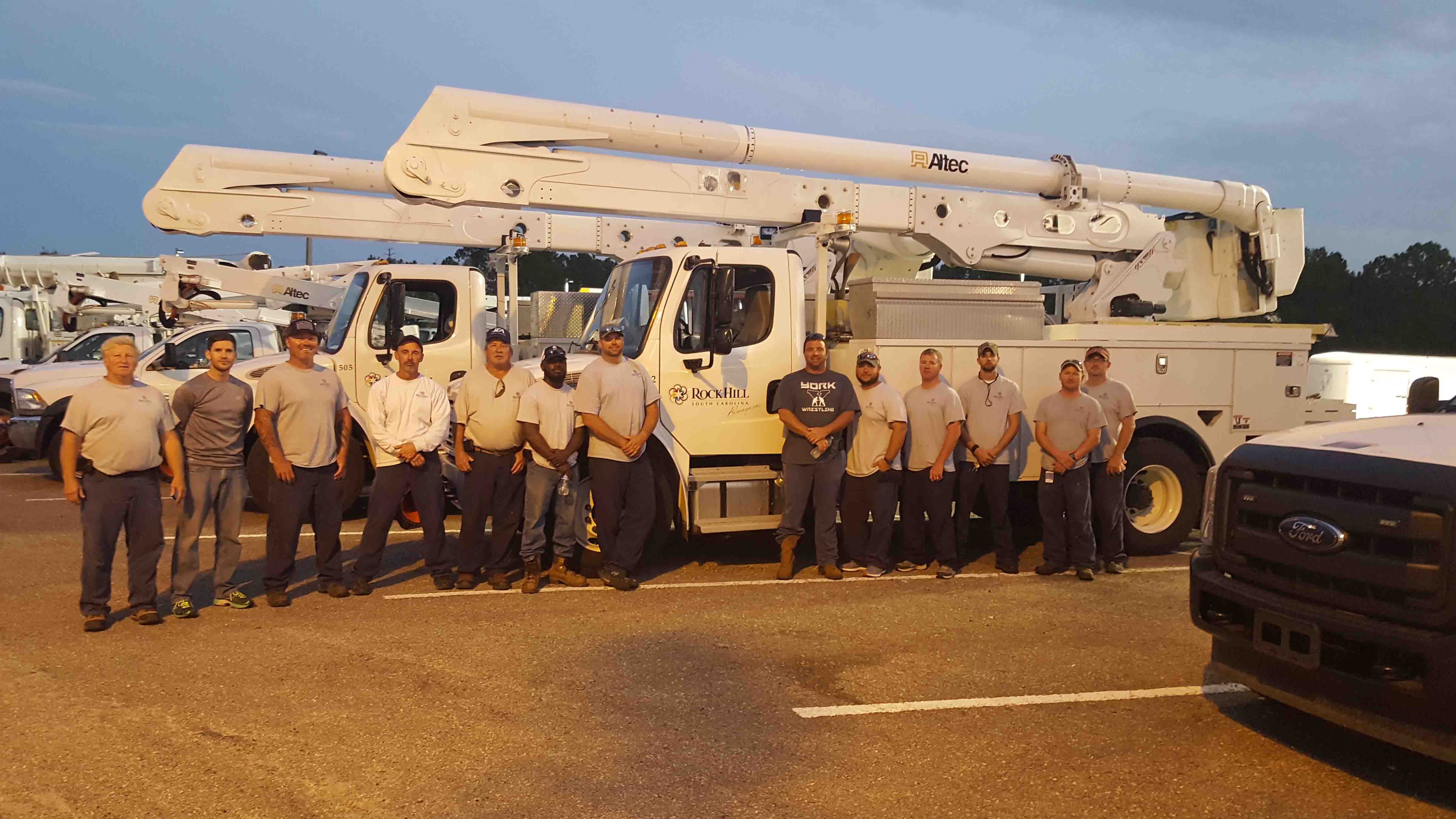 Electric linemen from the City of Rock Hill assisting Florida