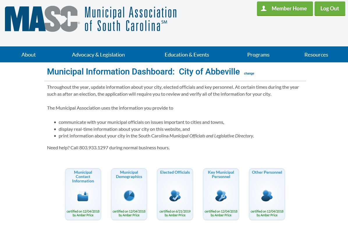 Municipal Informaiton Dashboard