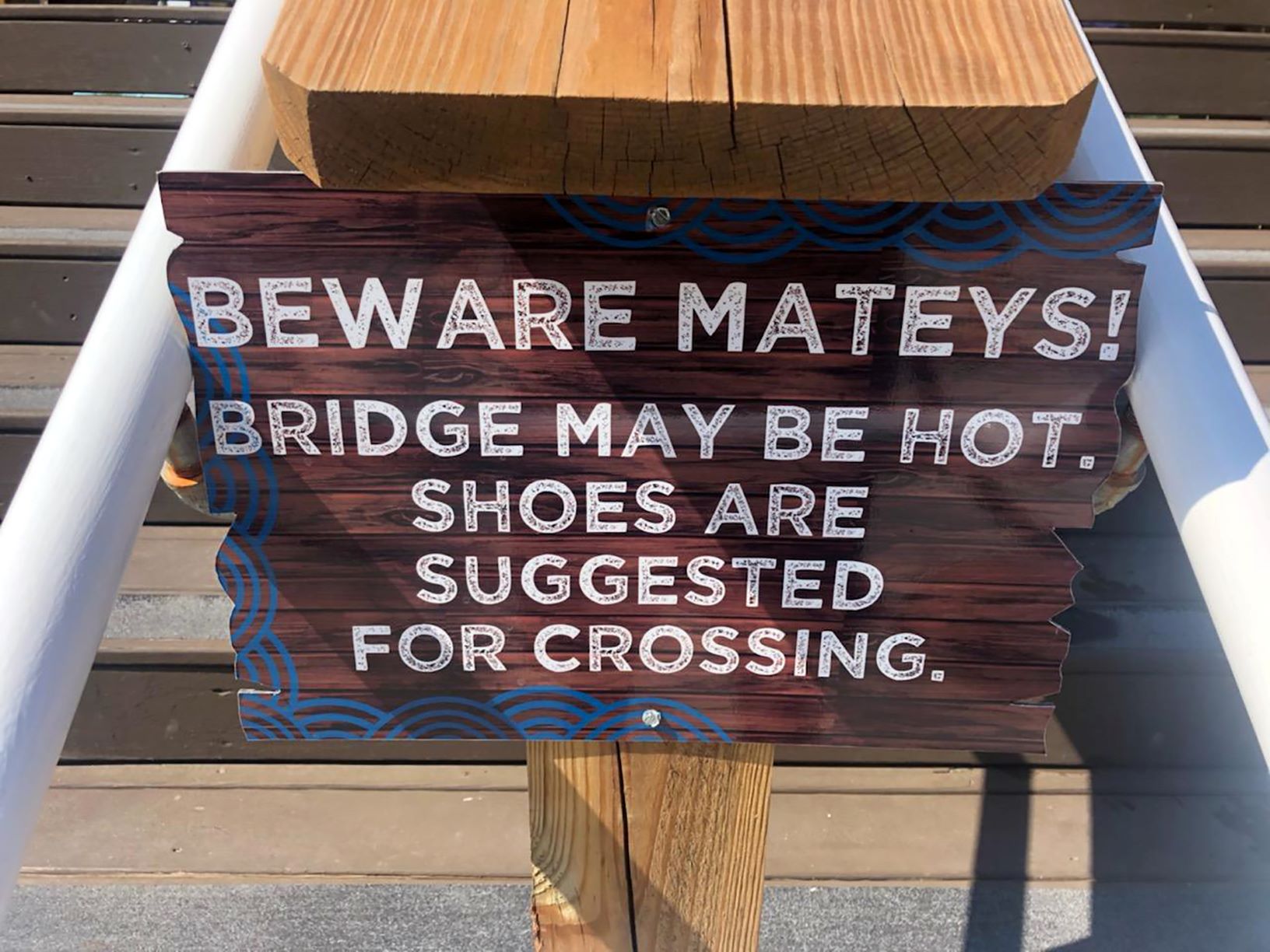 Warning sign at Neptune Island Waterpark, City of Hartsville