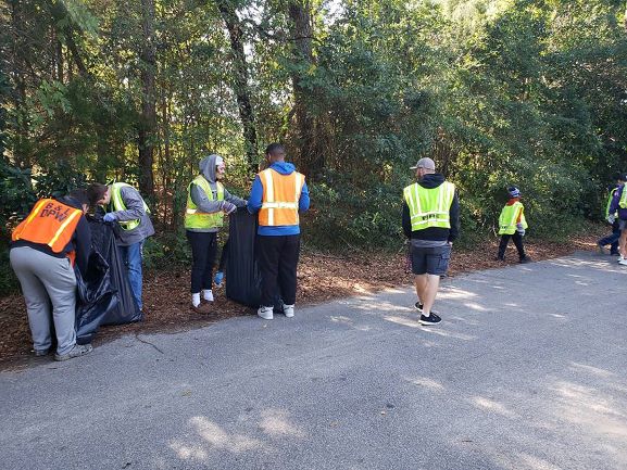 Litter collection efforts in Batesburg-Leesville include pickup events with high school students.