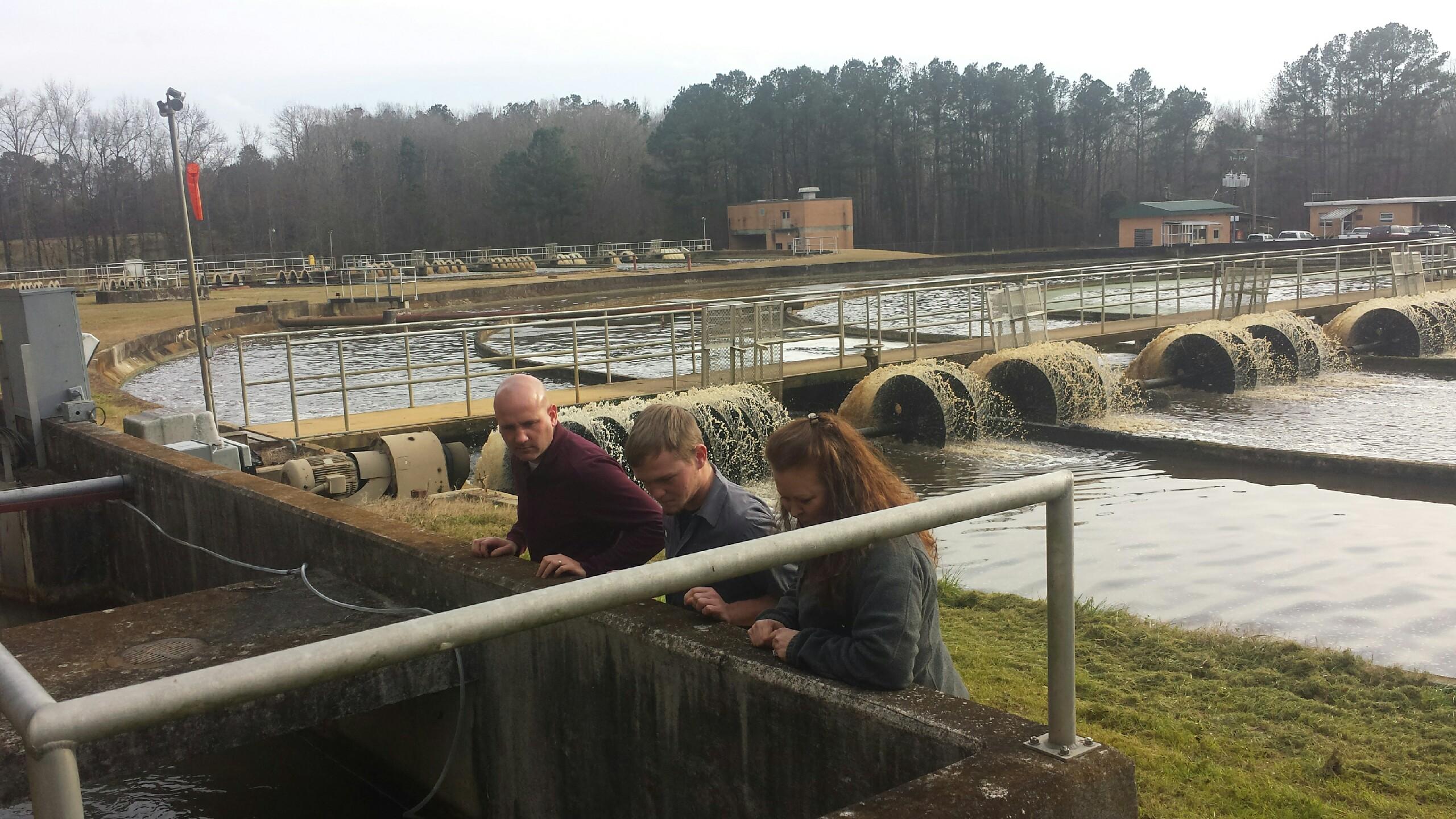 Ted Luckadoo and Batesburg-Leesbille utility staff inspecting town's feed system