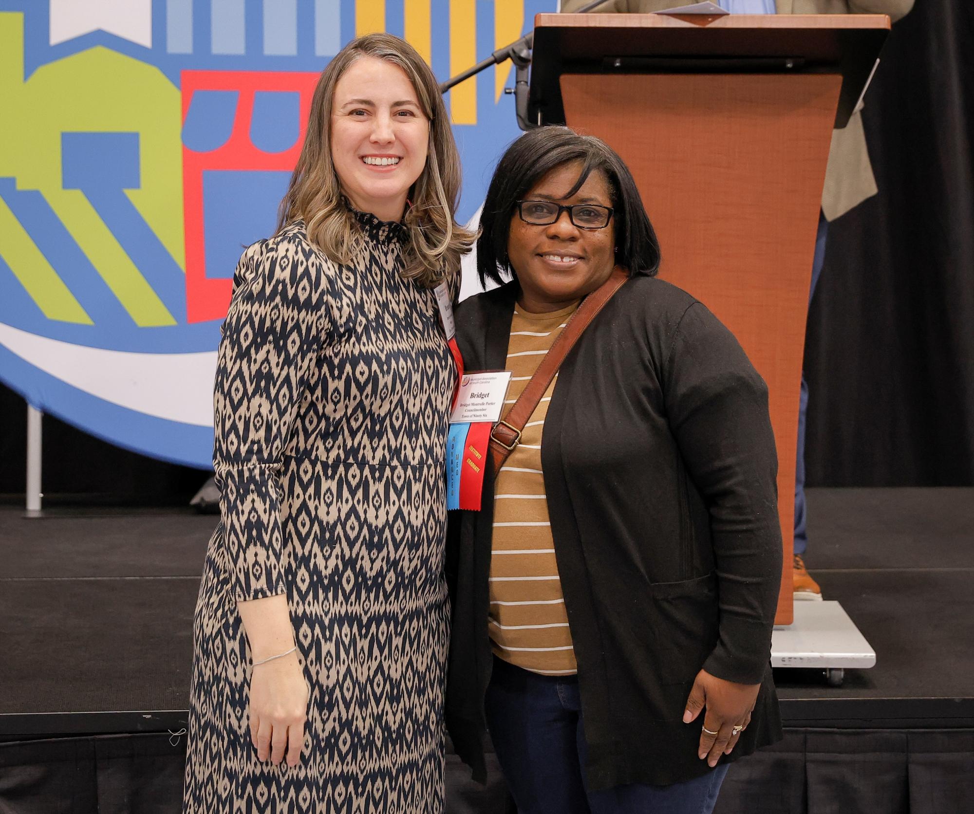 Councilmember Bridget Montrelle Porter and Mayor Brandy Amidon, Municipal Association President.