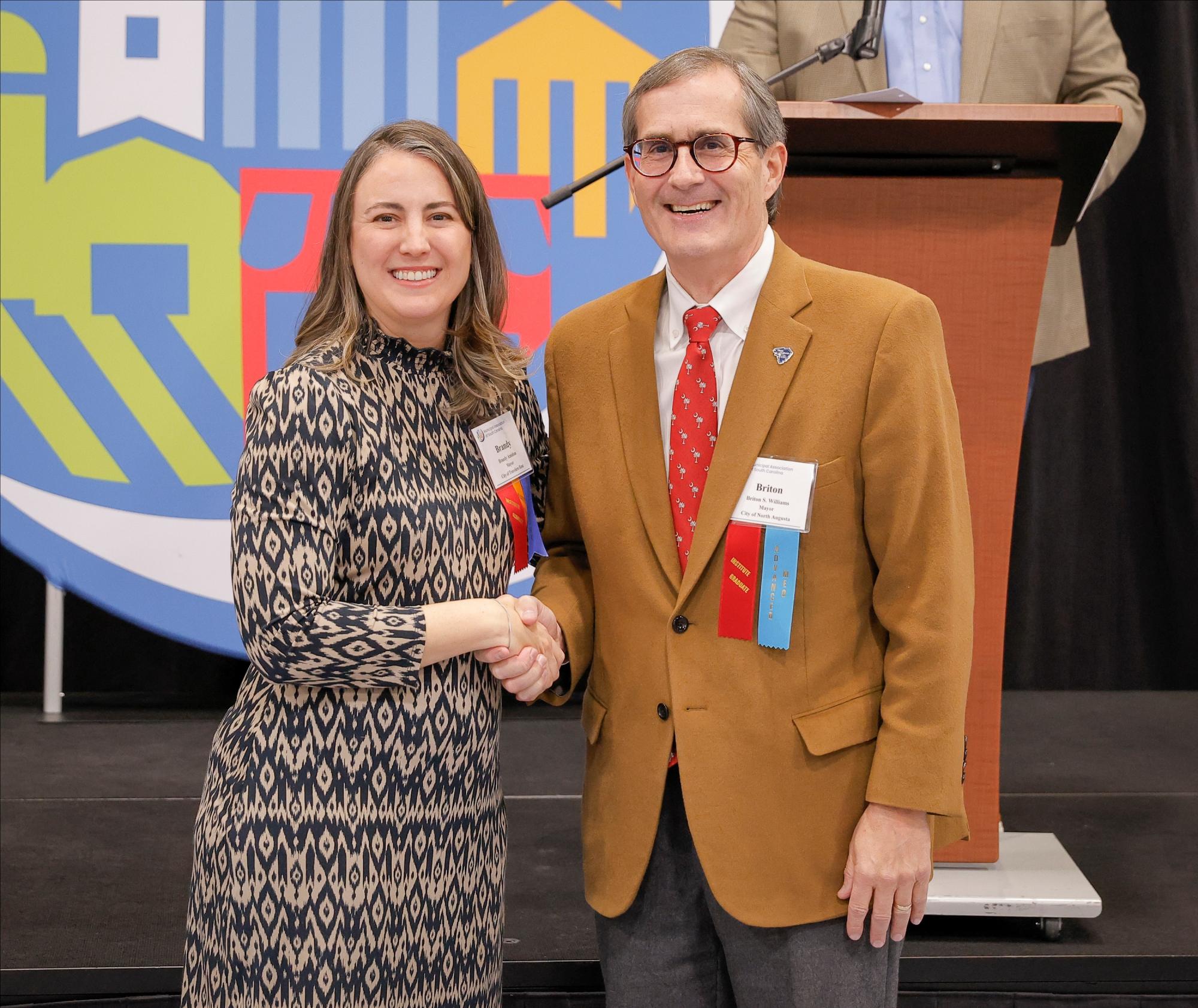 Mayor Briton S. Williams and Mayor Brandy Amidon, Municipal Association President.