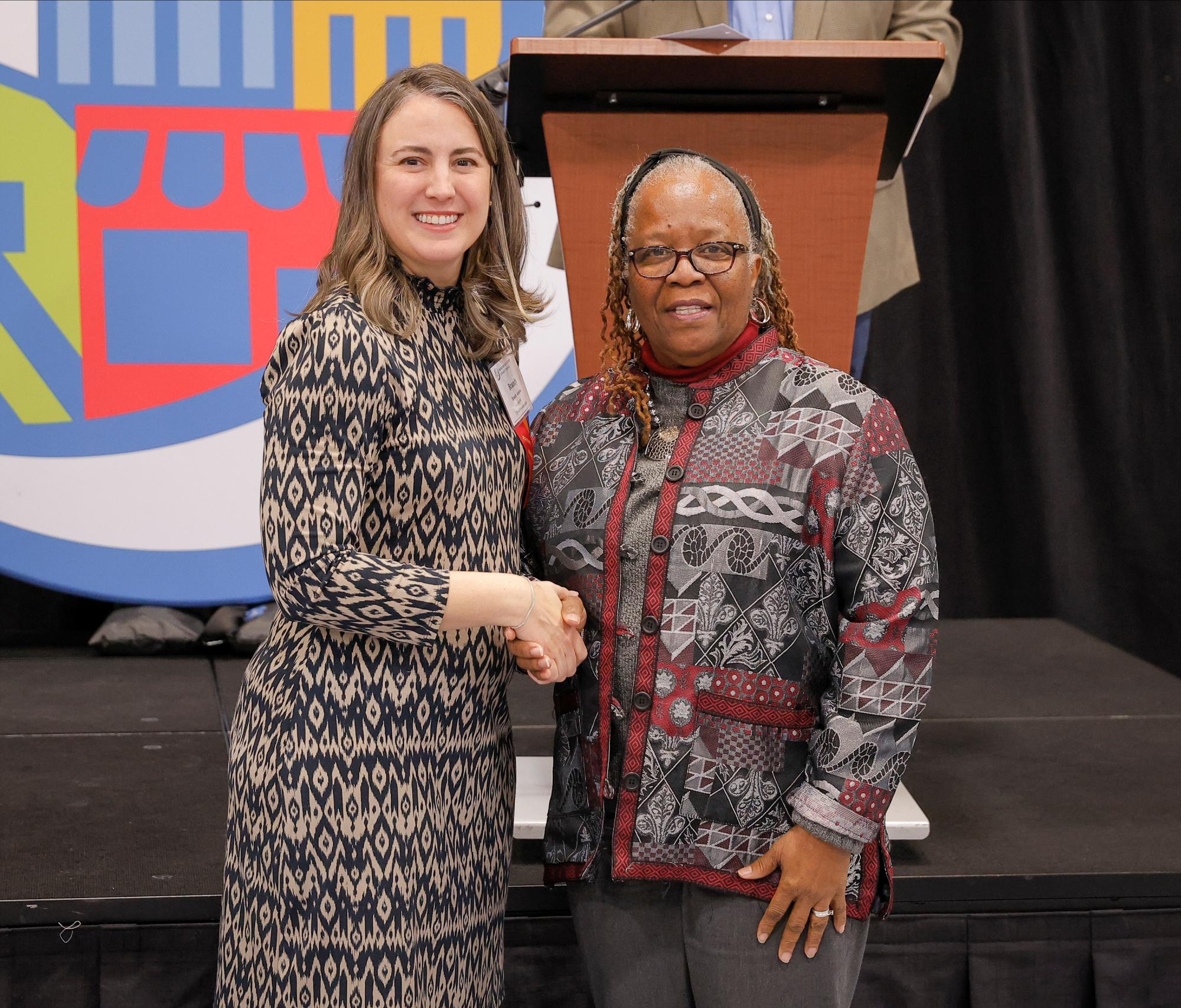 Councilmember Geneva Jackson and Mayor Brandy Amidon, Municipal Association President.