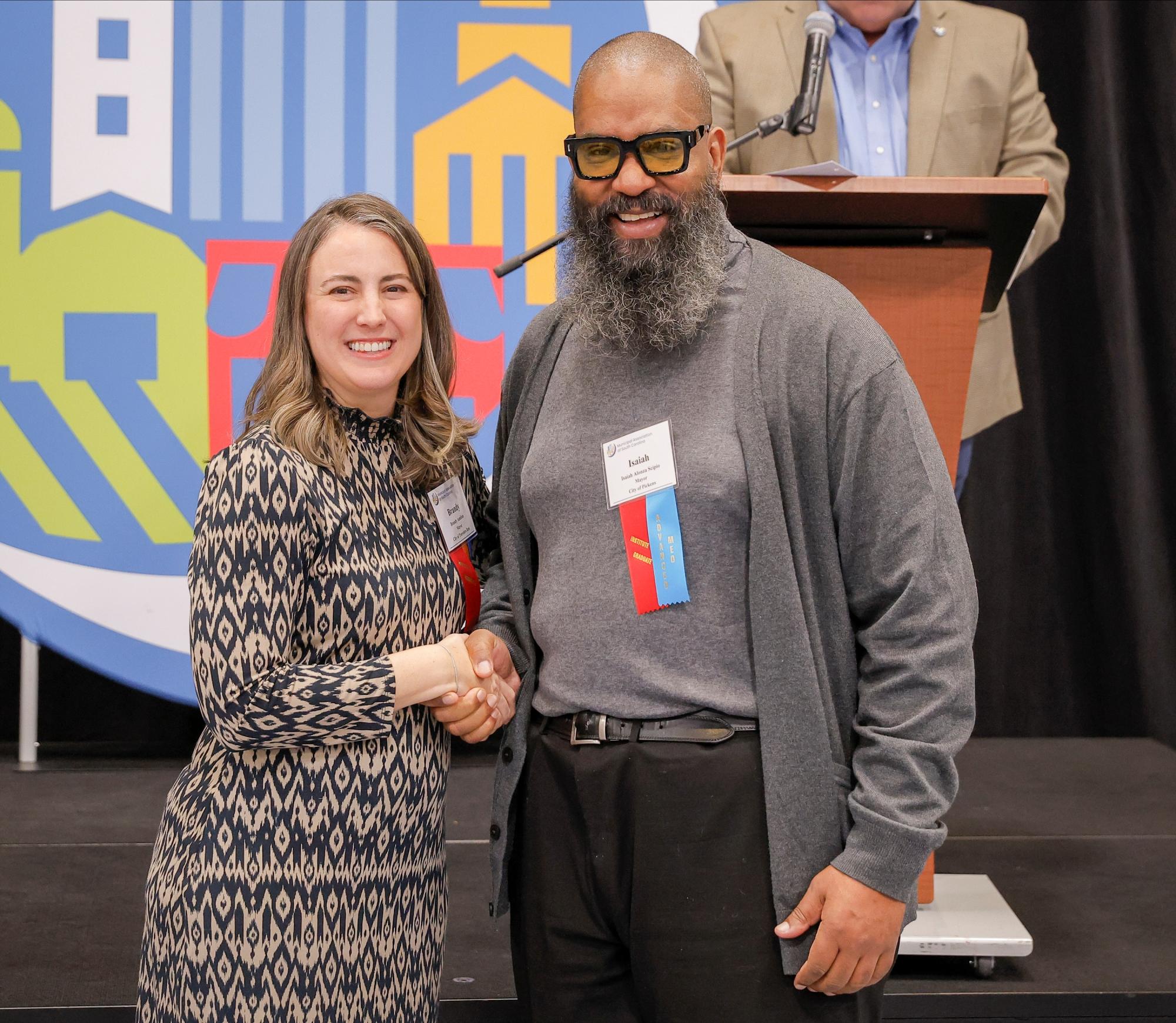 Mayor Isaiah Alonza Scipio and Mayor Brandy Amidon, Municipal Association President. 