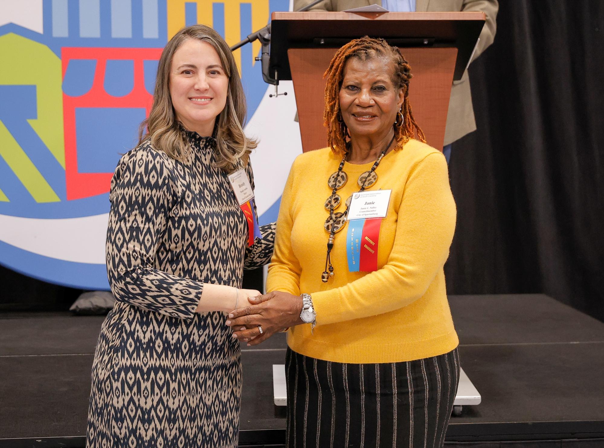 Mayor Briton S. Williams and Mayor Brandy Amidon, Municipal Association President.