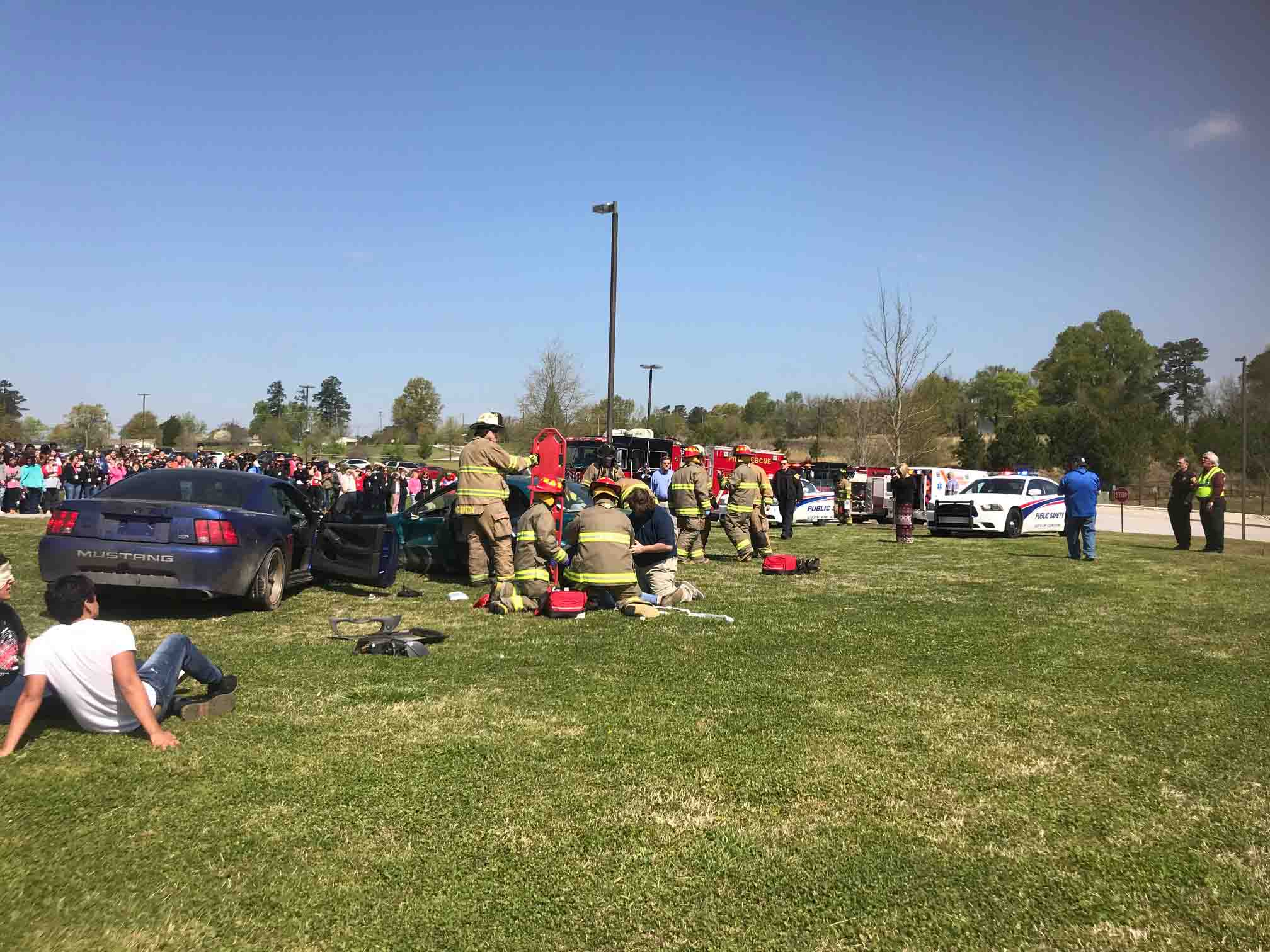 Mock distracted-driving crash with the City of Clinton and Clinton High School