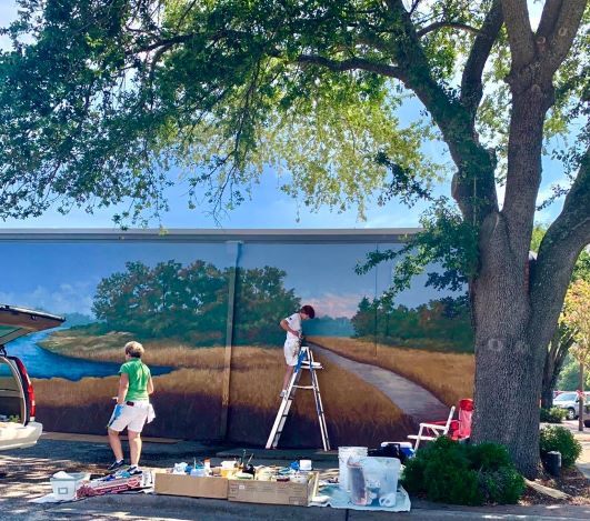 Artists work on mural in Myrtle Beach