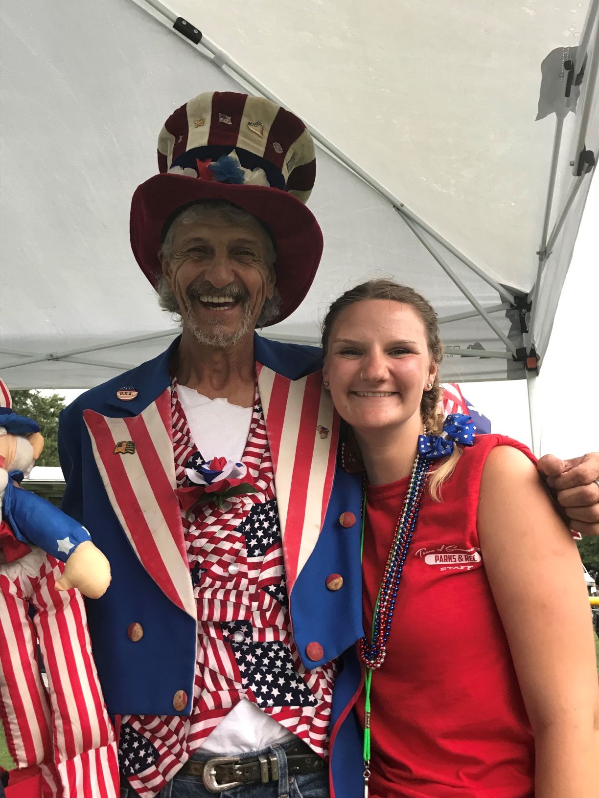 Summerville’s Special Events Coordinator Megan Boisvert, right, is joined by Dave Burke at the town’s Fourth of July celebration