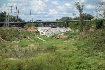 Temporary repairs to the breached Columbia Canal dike remain visible in September 2016